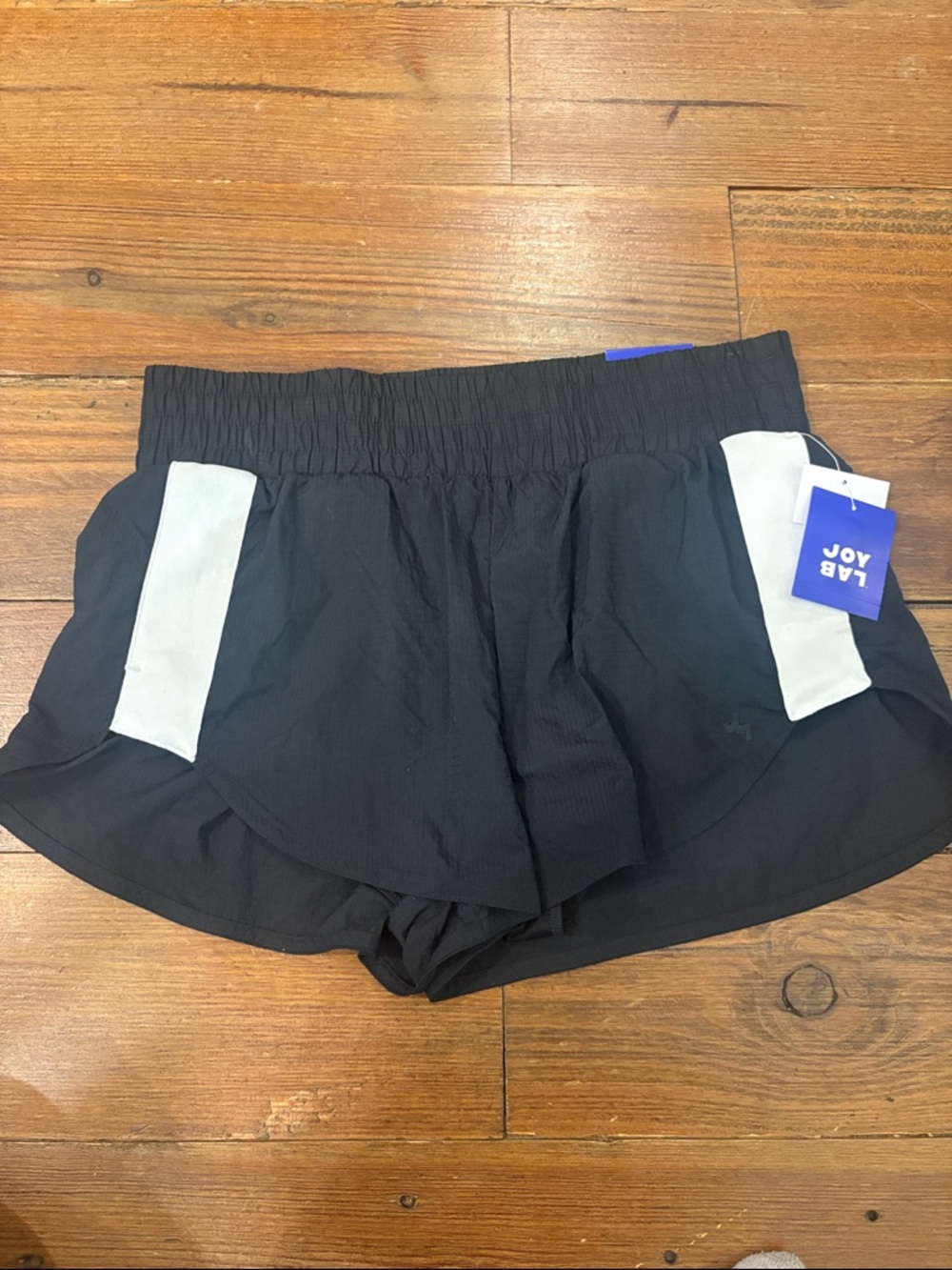 JoyLab Black Athletic Shorts with White Side Stripes